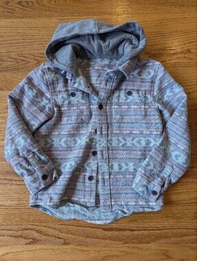 Kids' Patterned Hooded Jacket, S